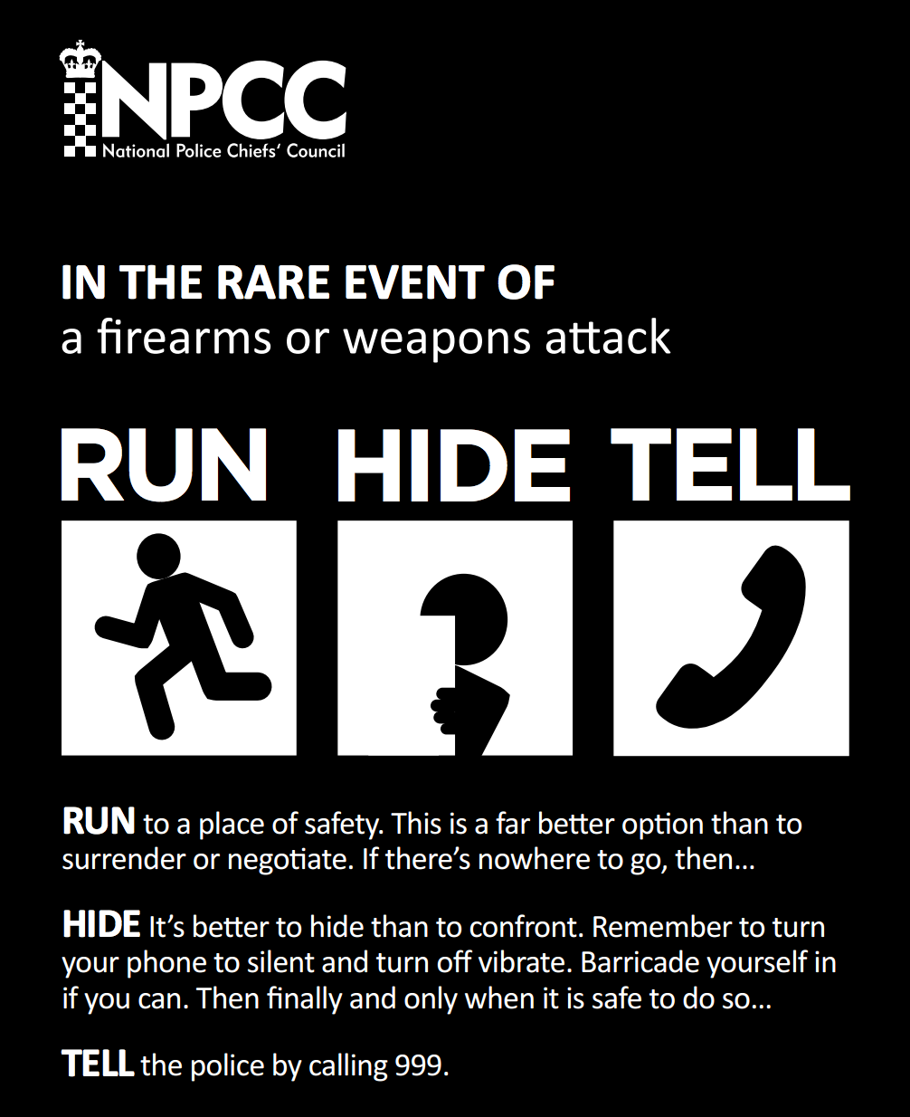 NPCC - Run Hide Tell campaign