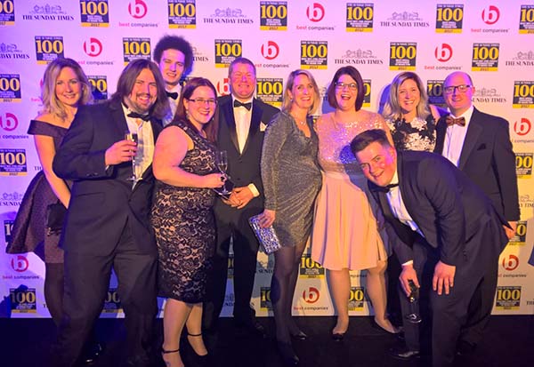 the-excalibur-team-at-the-sunday-times-best-100-companies-awards