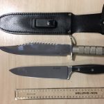 Knives found on suspect