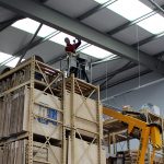 Contractors working on upgrading lights at GWP’s Cricklade production facility