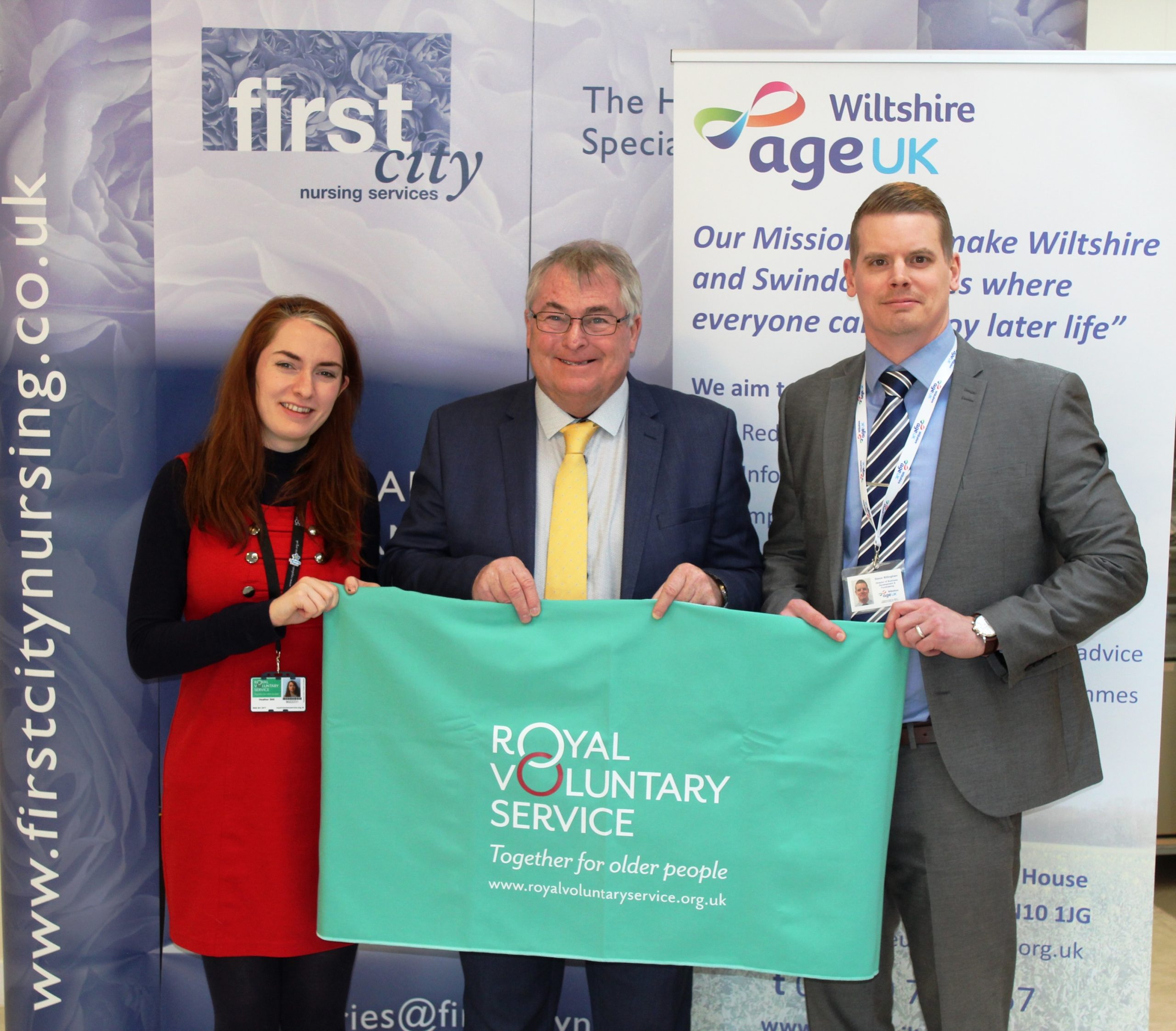 Heather Still RVS, Keith Trowbridge First City Nursing, Simon Billingham Age UK Wiltshire