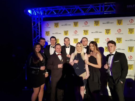 Employees of Excalibur attending Sunday Times Top 100 award ceremon