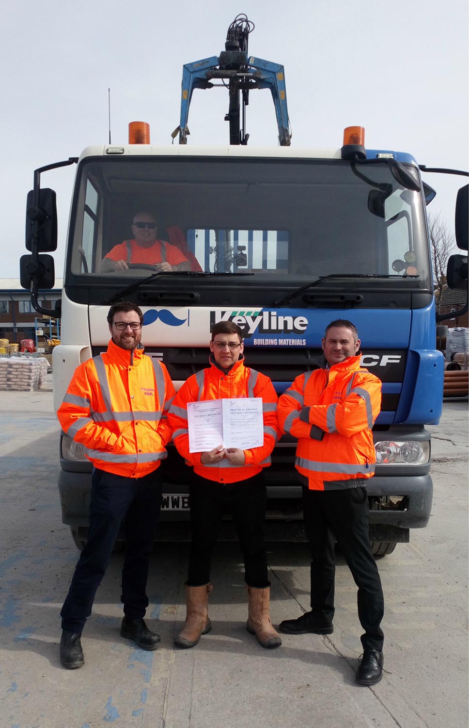 Paul Tkocz, Assistant Branch manager at Keyline Swindon, Chris Rekowski, and Jason Southern, Branch Manager at Keyline Swindon