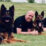 Left to right is PC Jon Norton, PD Gunnar, PC Steve Duffy, PD Vinnie, PC Cindy Hargreave, PD Tyke.
