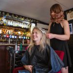 Hairdresser Vici Rogers and Lauren Owers in the Lord Eldon pub