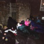 Cadets sleeping out in the rain