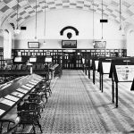 Mechanics Institute, Emlyn Square, Railway Village, Swindon.Interior view of the reading room taken in 1938.