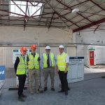 Dr Geraint Coles, Cllr Dale Heenan, Marc Bayley and Paul Bath outside Unit 11 of the Carriage Works on London Street