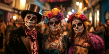 People stoof at Old Town Day of the Dead Festival