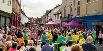 Crowd at the Street Foods Festival in Old Town Swindon