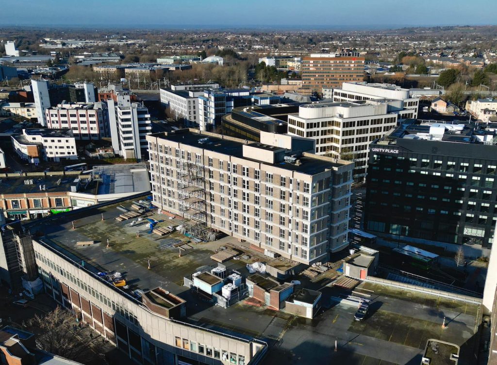 Falcon House scaffolding removed as Swindon revamp takes shape