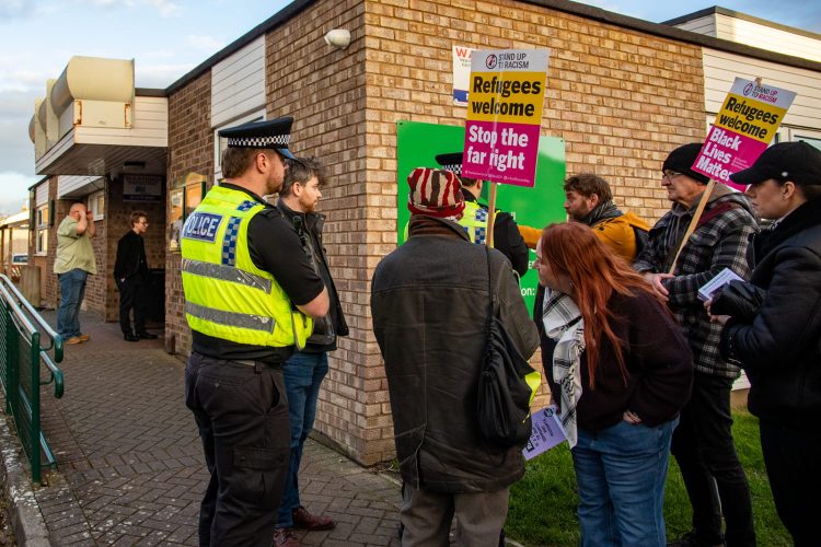 Restore Britain holds first Swindon meeting amid protest