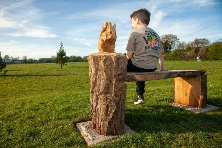 Parish turns felled tree into stunning park bench artworks
