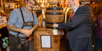 Mayor taps barrel as packed Tuppenny launches fifth Oktoberfest