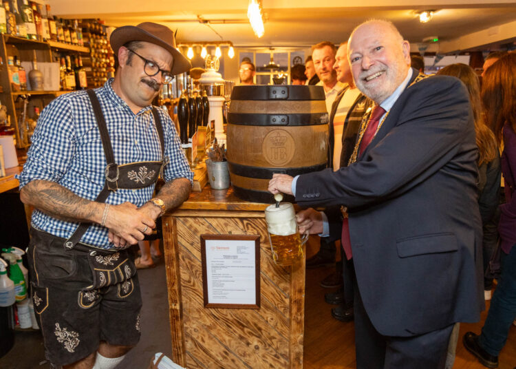 Mayor taps barrel as packed Tuppenny launches fifth Oktoberfest