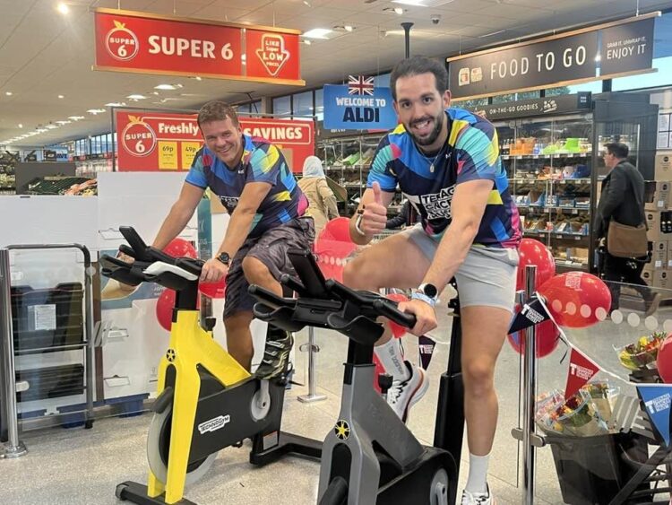 Aldi Stratton staff complete gruelling 24-hour cycling challenge for Teenage Cancer Trust